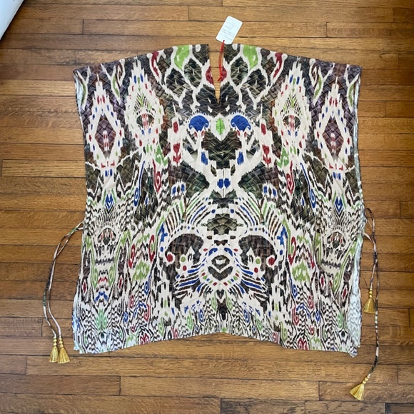 NWT Love by Lotta Stensson Tribal Open Side with Tassels Poncho - One Size - Picture 7 of 9